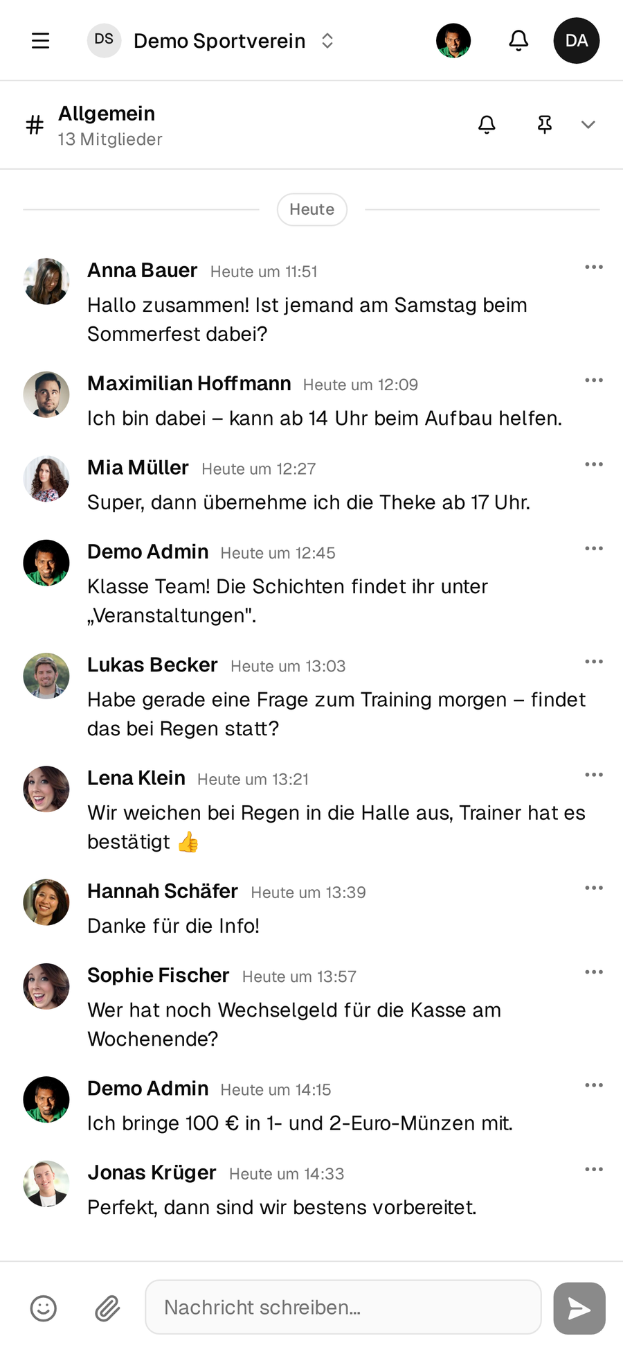 Chat communication on mobile