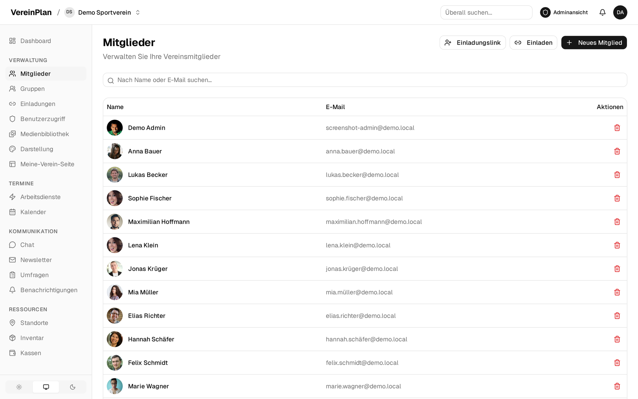 Member management on mobile